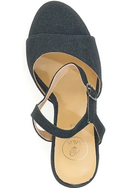 Sandali neri con glitter e tacco alto Galia 89892