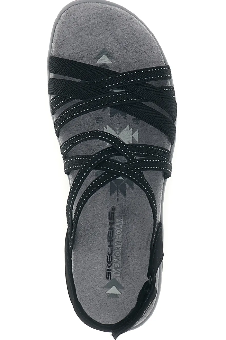 Sandali neri con Memory Foam Skechers Reggae Slim Summer Getaway