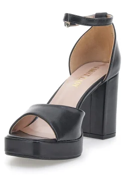 Sandali Neri con Plateau e Cinturino Alla Caviglia FIRST LADY P558