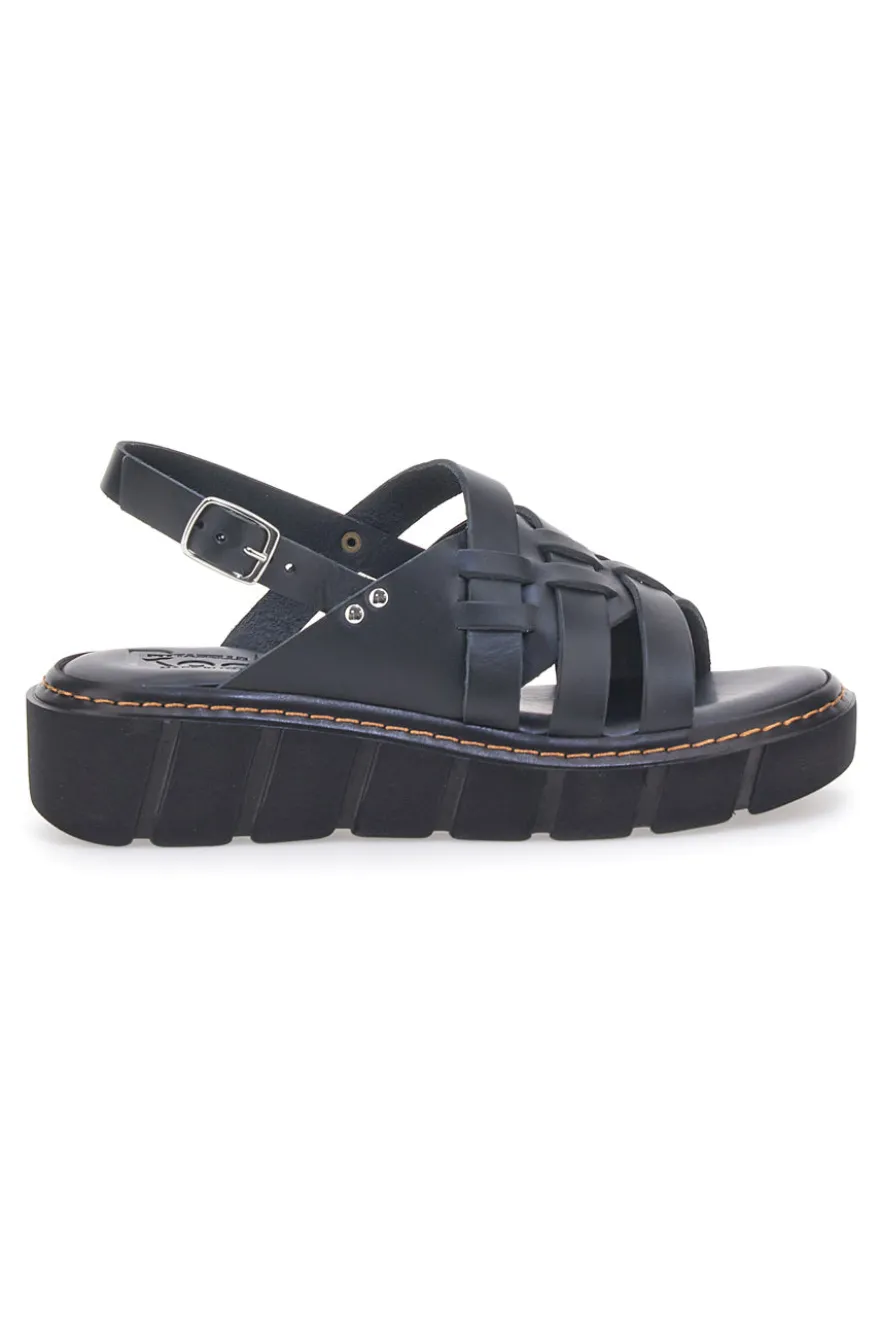 Sandali Neri Con Platform e Made in Italy Pittarello Rock 5840/C