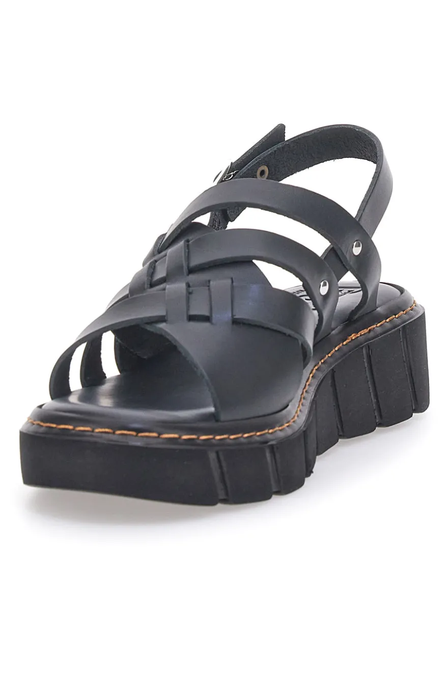 Sandali Neri Con Platform e Made in Italy Pittarello Rock 5840/C