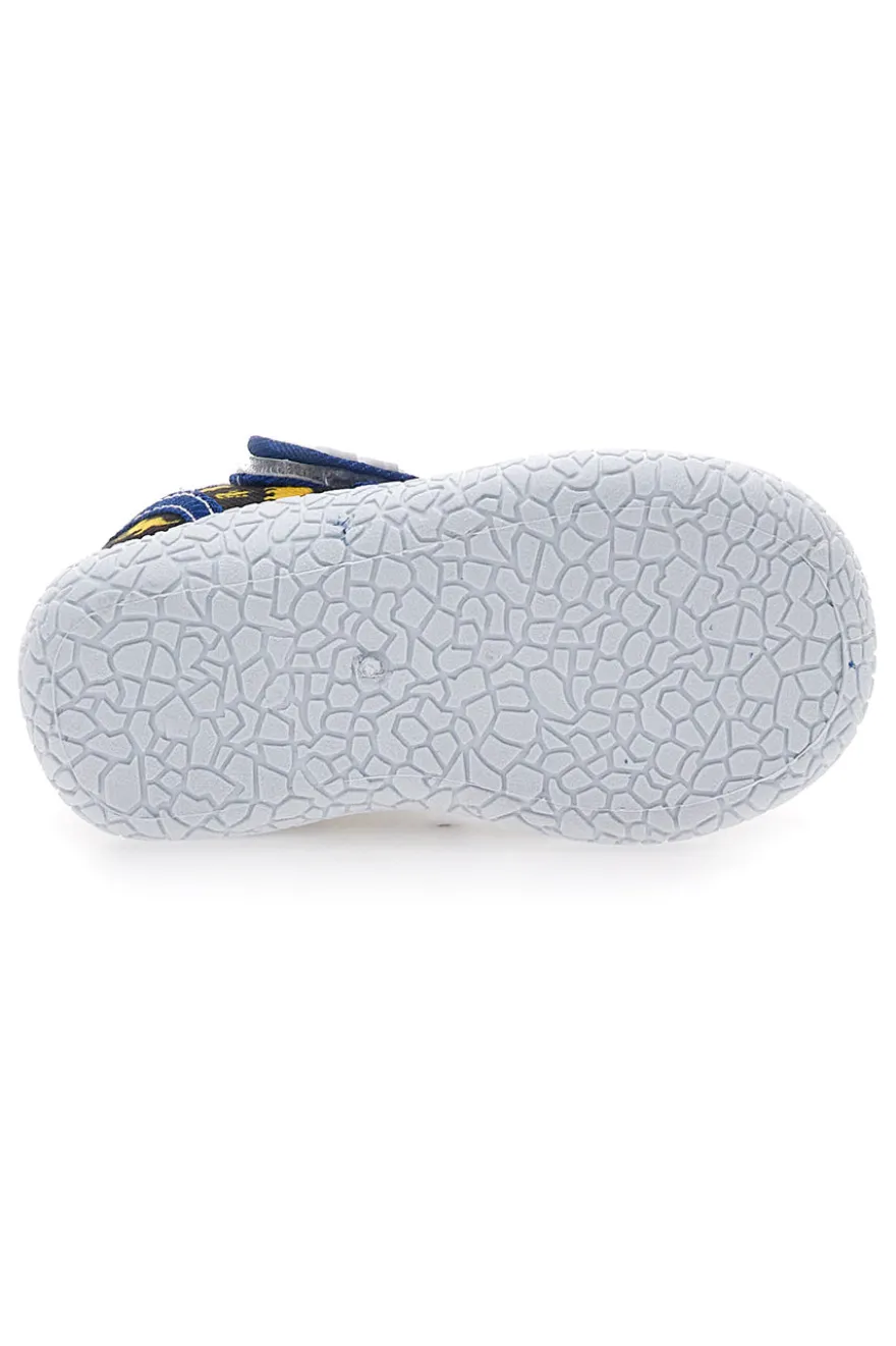 Sandali Neri con Rifiniture Blu e Dinosauri in Tessuto con Punta Chiusa Pitt Kids 2492