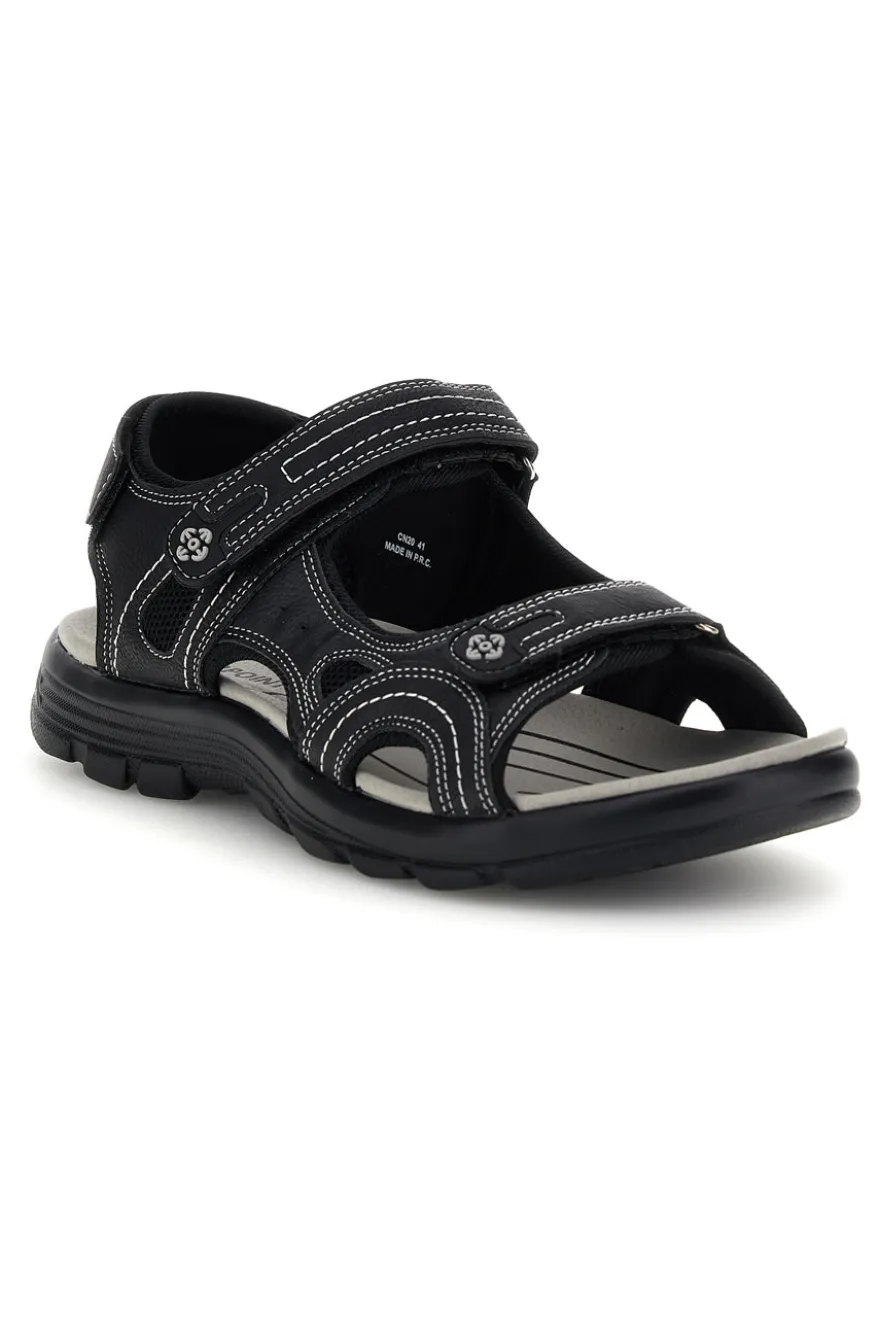 Sandali neri con strappi in velcro Jerpoint CN20