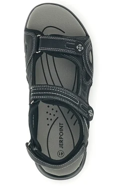 Sandali neri con strappi in velcro Jerpoint CN20
