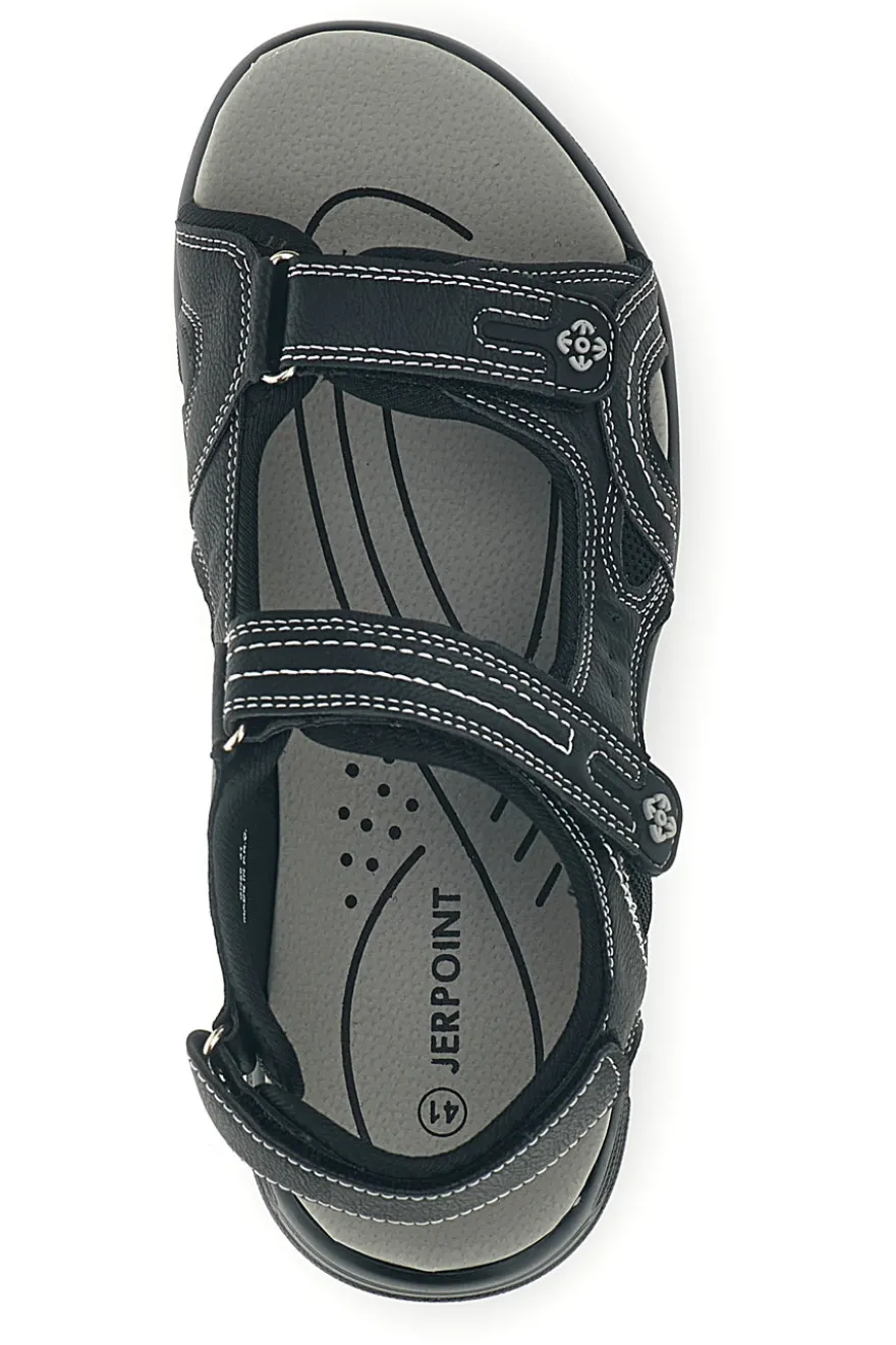 Sandali neri con strappi in velcro Jerpoint CN20