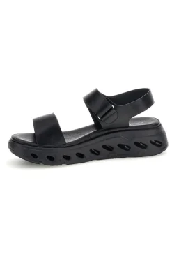 Sandali neri con strappi in velcro suola comfort Plocadi G88382