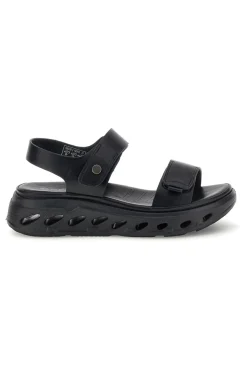 Sandali neri con strappi in velcro suola comfort Plocadi G88382
