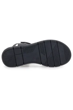 Sandali Neri con Strappi In Velcro Mio Tempo 350005