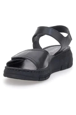 Sandali Neri con Strappi In Velcro Mio Tempo 350005