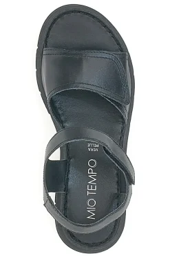 Sandali Neri con Strappi In Velcro Mio Tempo 350005