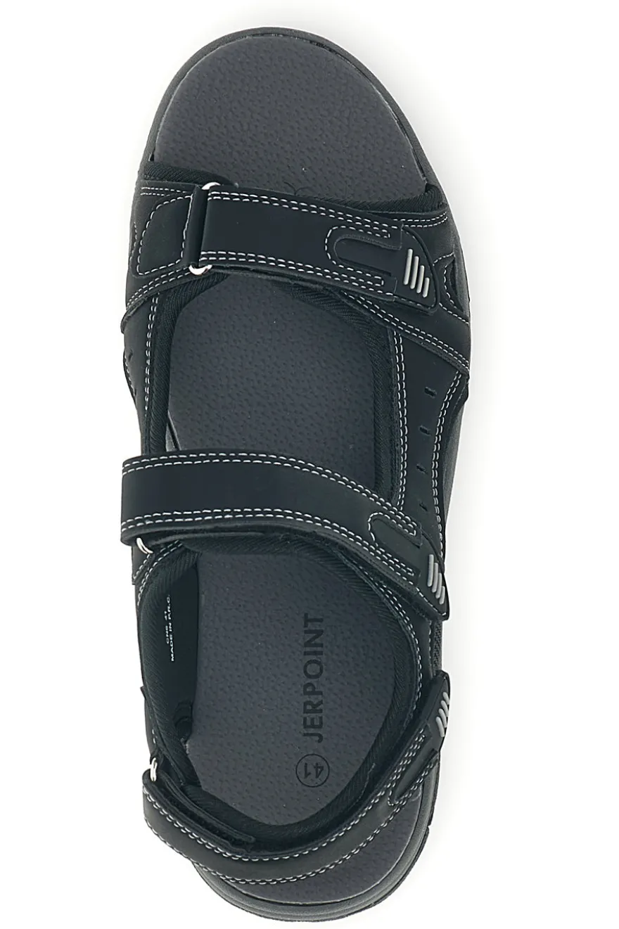 Sandali neri con strappi in velcro Jerpoint CN6