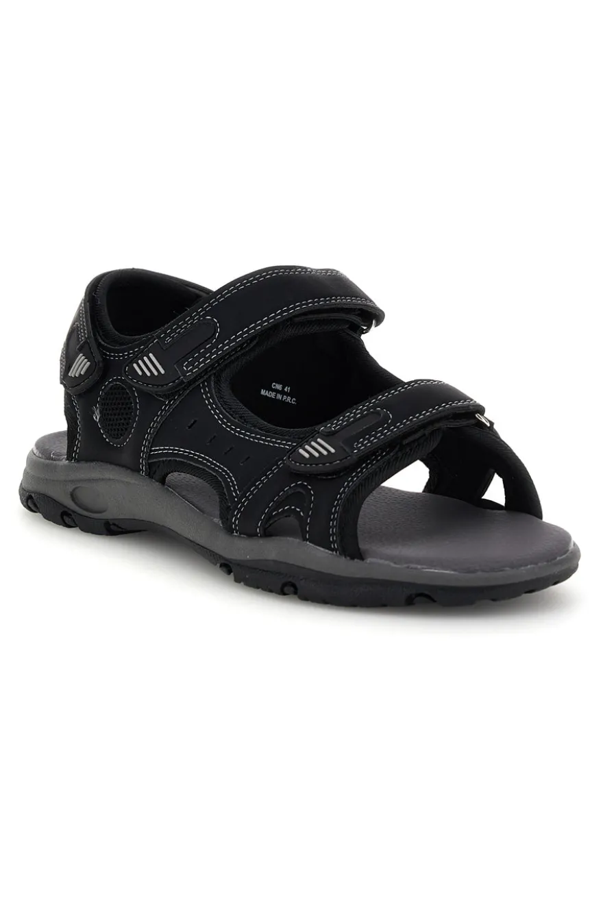 Sandali neri con strappi in velcro Jerpoint CN6
