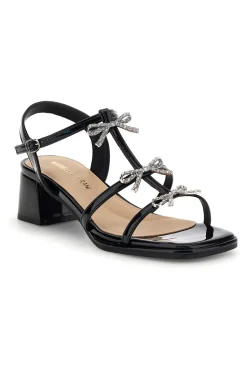 Sandali neri con strass e tacco largo Mariella Burani 519601325