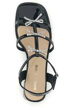 Sandali neri con strass e tacco largo Mariella Burani 519601325