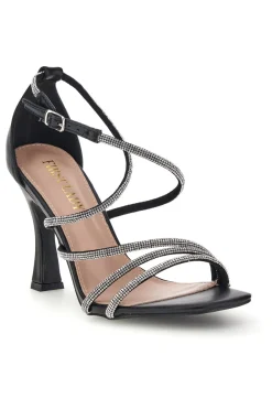Sandali neri con strass First lady P692