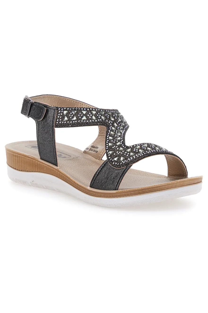 Sandali Neri Con Strass Inblu 39 Bv