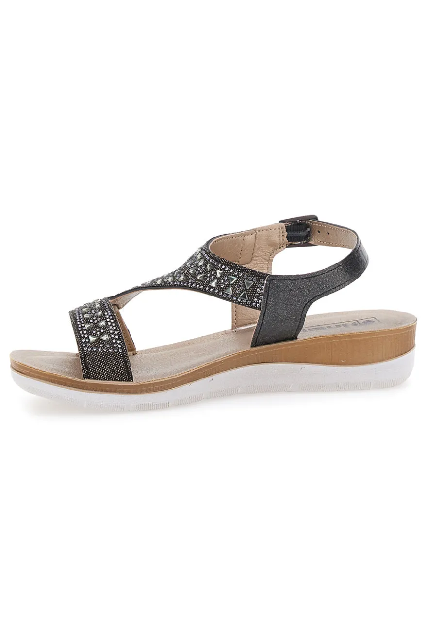 Sandali Neri Con Strass Inblu 39 Bv
