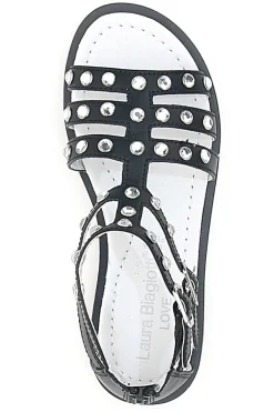 Sandali Neri con Strass Laura Biagiotti 9034