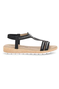 Sandali neri con strass Mio tempo LR263702
