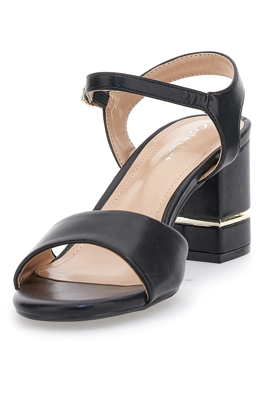 Sandali Neri Con Tacco 7,5 Cm Cafe' Cost 230688