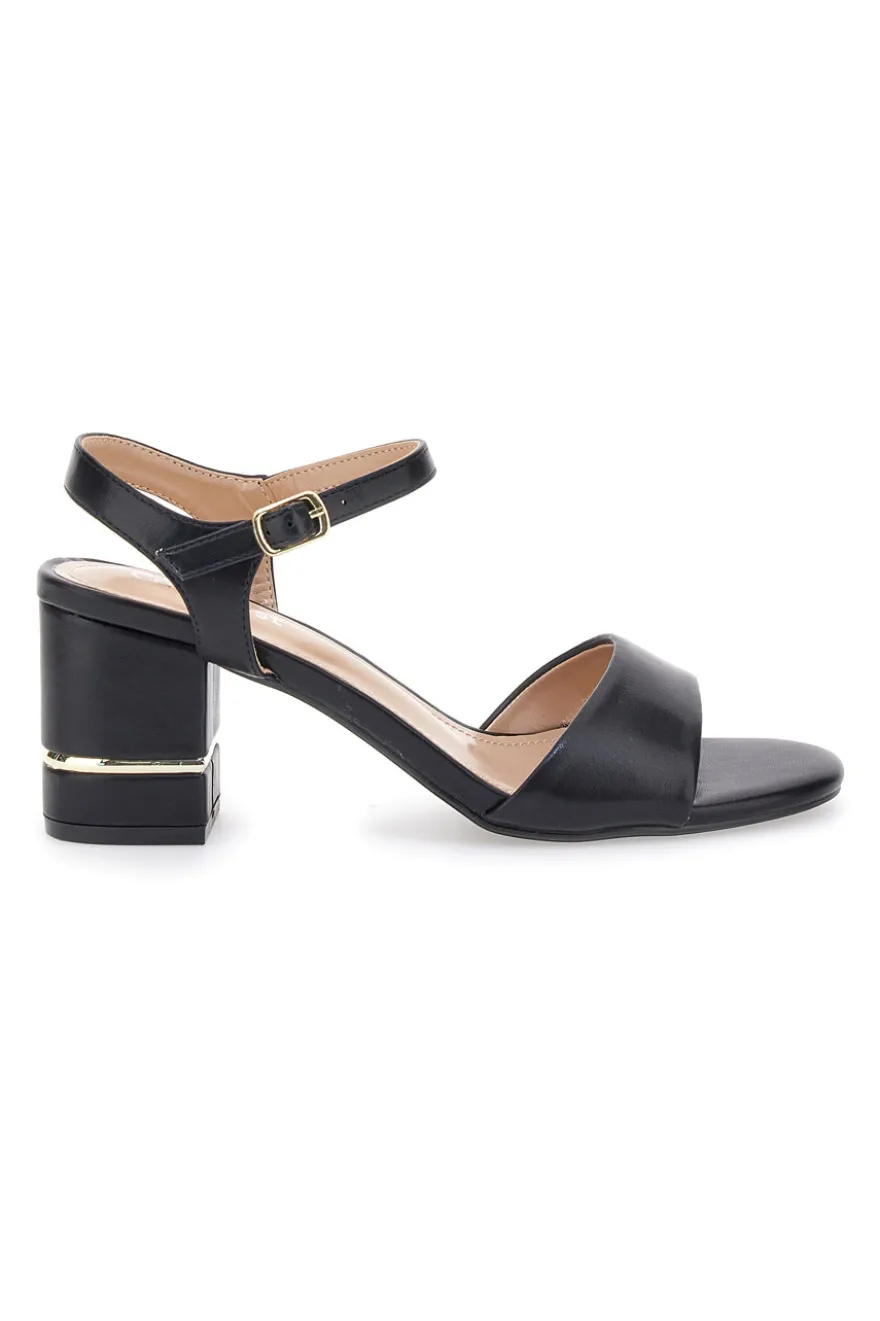 Sandali Neri Con Tacco 7,5 Cm Cafe' Cost 230688