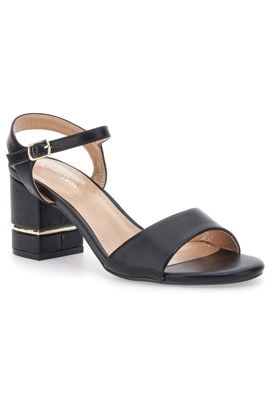 Sandali Neri Con Tacco 7,5 Cm Cafe' Cost 230688