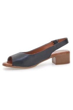 Sandali Neri con Tacco a Blocco e Tomaia in Pelle PITTARELLO LOOK 243065