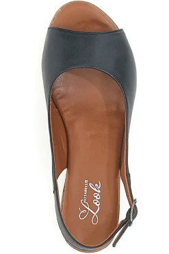 Sandali Neri con Tacco a Blocco e Tomaia in Pelle PITTARELLO LOOK 243065