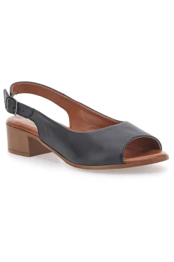 Sandali Neri con Tacco a Blocco e Tomaia in Pelle PITTARELLO LOOK 243065