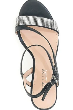 Sandali Neri con Tacco Alto e Fascia con Glitter FIRST LADY P542