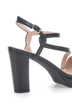 Sandali Neri con Tacco Alto e Fascia con Glitter FIRST LADY P542