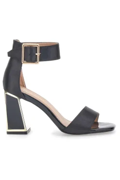 Sandali Neri con Tacco e Cinturino First Lady 407