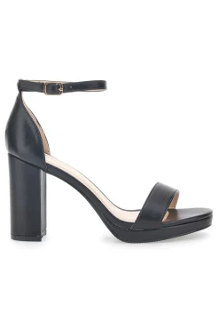 Sandali Neri con Tacco e Cinturino Le Havre Paris 33671