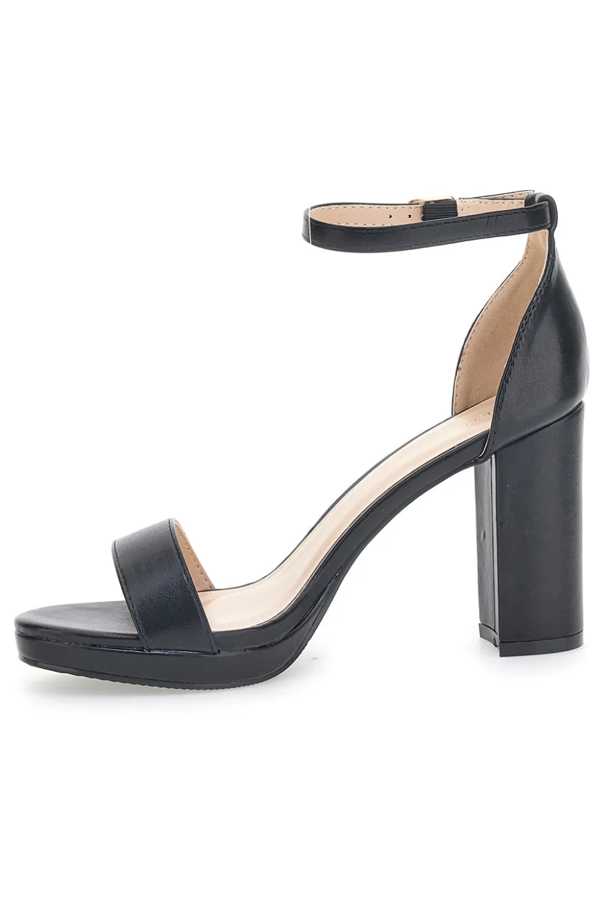 Sandali Neri con Tacco e Cinturino Le Havre Paris 33671
