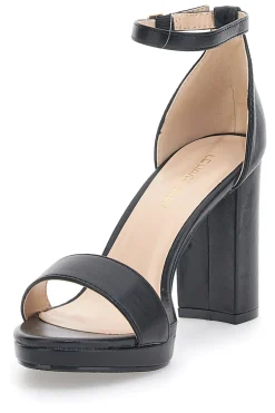 Sandali Neri con Tacco e Cinturino Le Havre Paris 33671