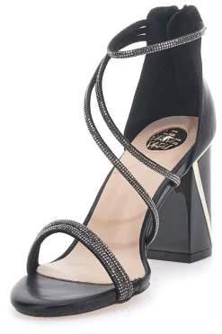 Sandali neri con tacco e strass LE HAVRE PARIS 237