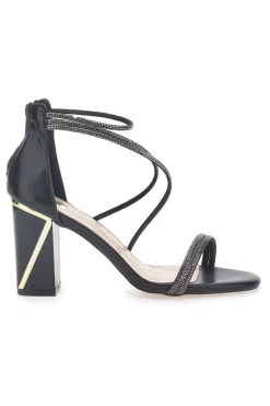 Sandali neri con tacco e strass LE HAVRE PARIS 237