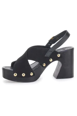 Sandali Neri con Tomaia in Pelle e Tacco a Coda PITTARELLO LOVE 5850
