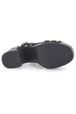 Sandali Neri con Tomaia in Pelle e Tacco a Coda PITTARELLO LOVE 5850