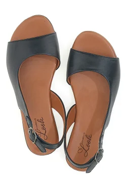 Sandali Neri con Tomaia in Pelle e Tacco Basso PITTARELLO LOOK 225110
