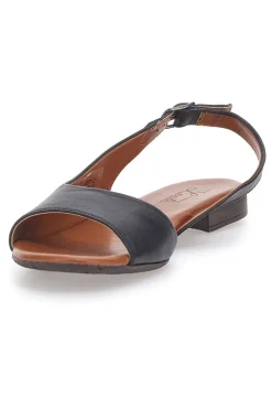 Sandali Neri con Tomaia in Pelle e Tacco Basso PITTARELLO LOOK 225110
