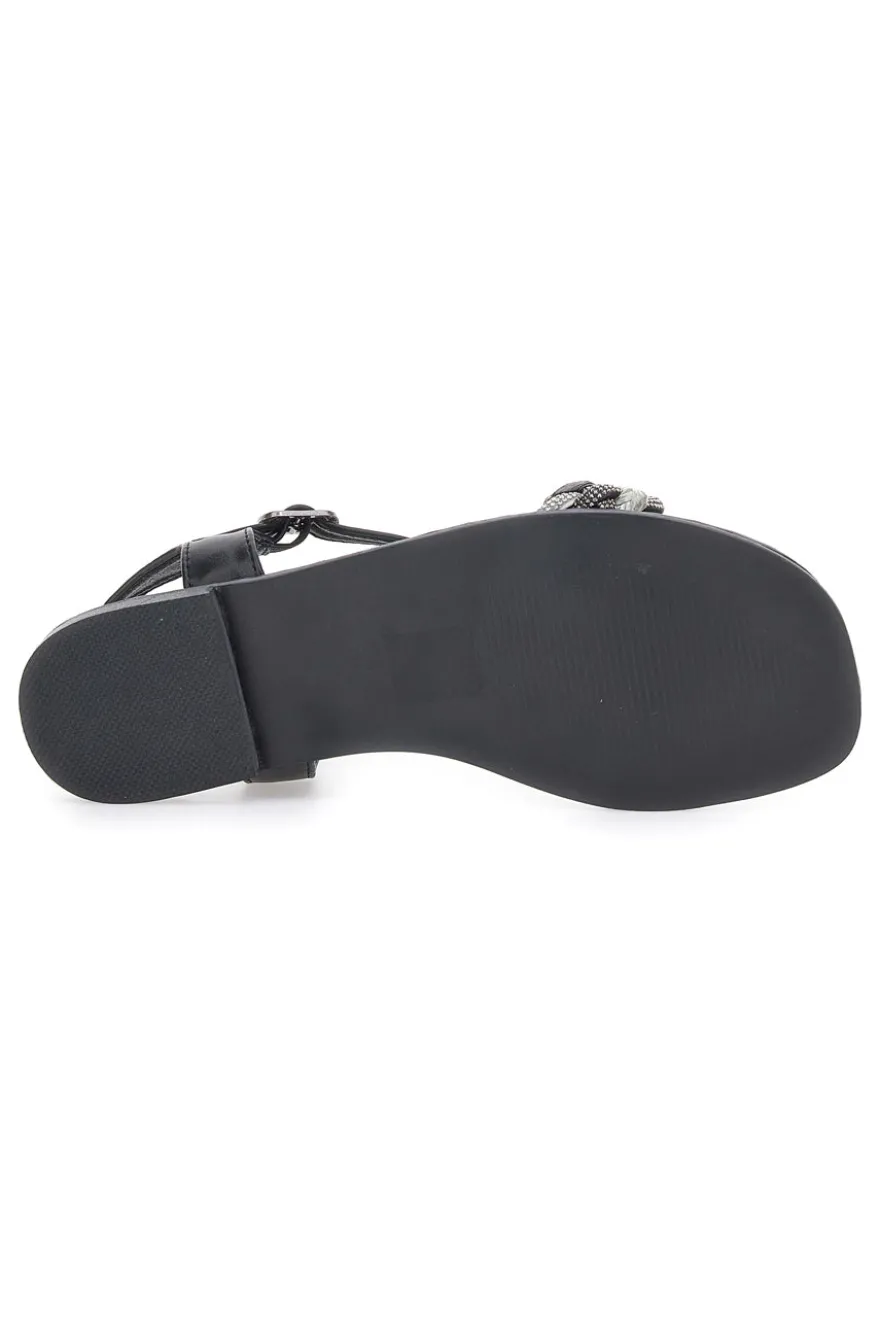 Sandali Neri con Treccia The First 92119