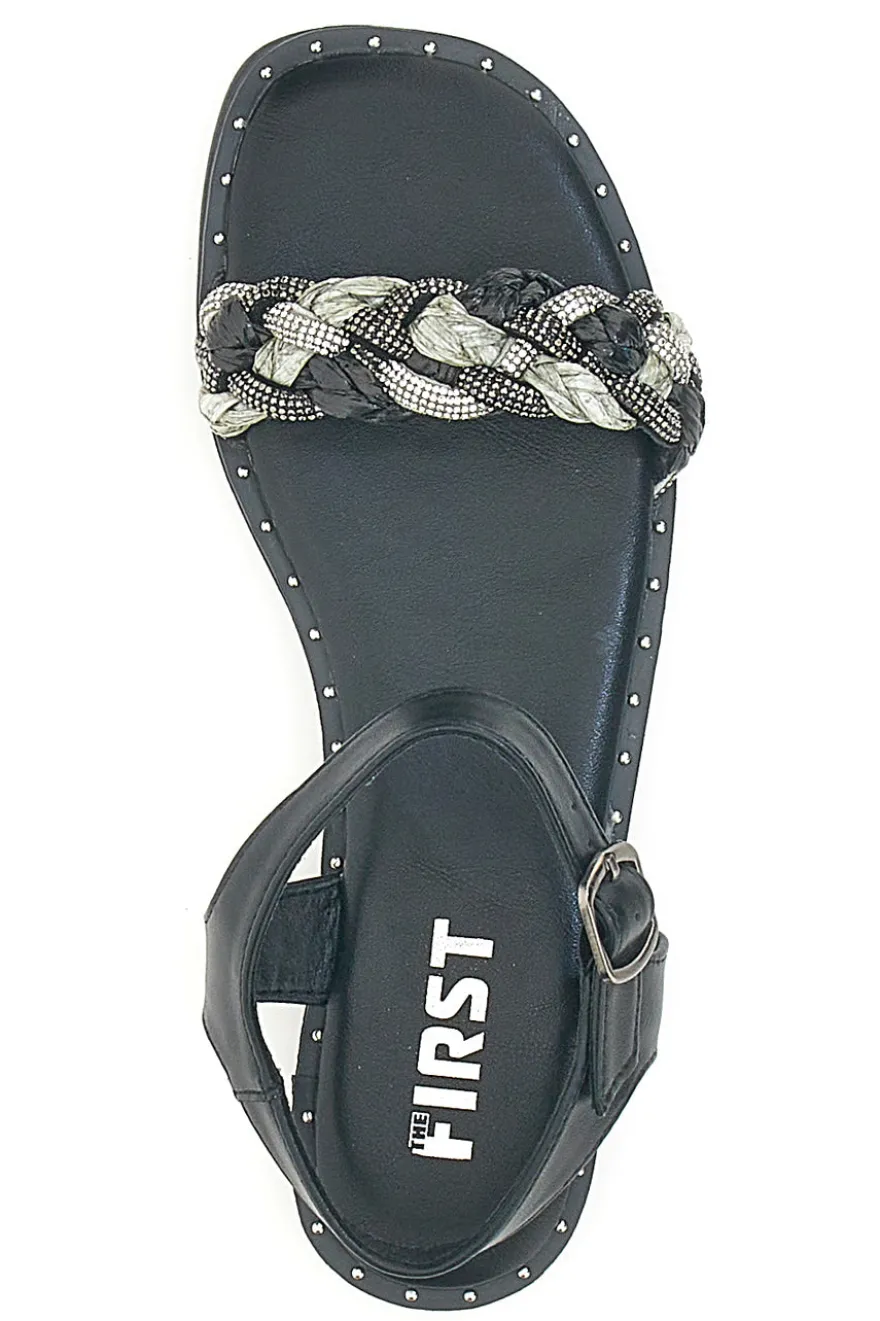 Sandali Neri con Treccia The First 92119