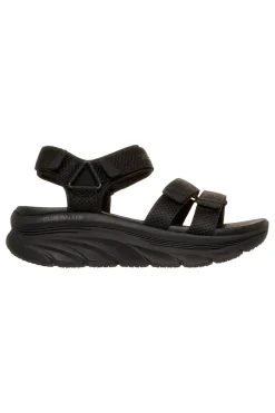 Sandali neri con tripla fascia regolabile Skechers D'LUX WALKER SANDAL SEA-SCAPE