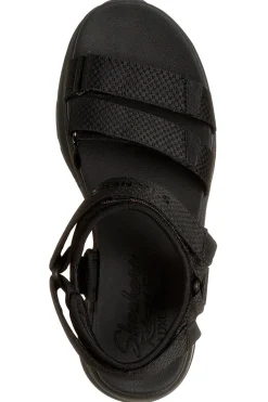 Sandali neri con tripla fascia regolabile Skechers D'LUX WALKER SANDAL SEA-SCAPE