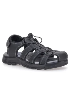 Sandali neri con velcro ed elastico johes land 2208