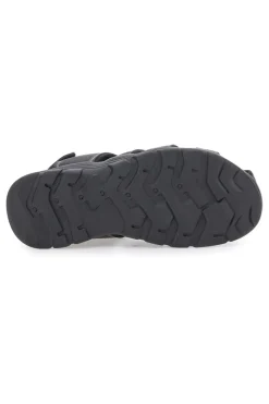 Sandali neri con velcro ed elastico johes land 2208