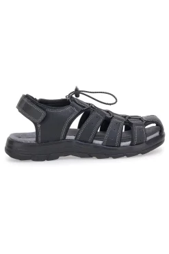 Sandali neri con velcro ed elastico johes land 2208