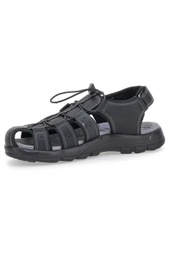 Sandali neri con velcro ed elastico johes land 2208