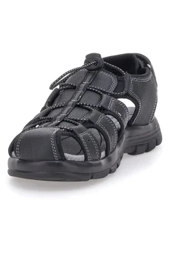Sandali neri con velcro ed elastico johes land 2208